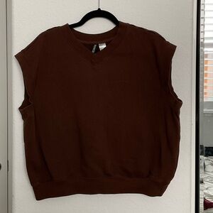 Brown Cropped Sweater Vest